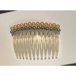 Vintage Hair Side Comb BEADED Retro 1980